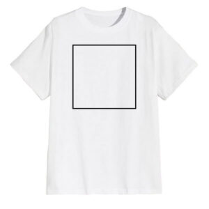 Polera blanca algodón, Impresión 30x30 cms, Talla S