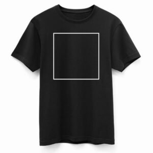 Polera negra algodón, Impresión 30x30 cms, Talla S